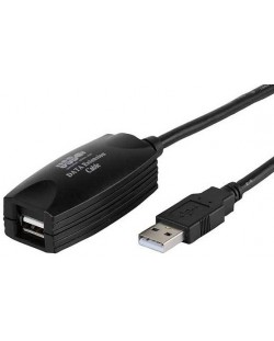 Кабел Vivanco - 45282, USB-A/USB-A, 5 m, черен