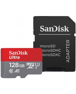 Карта памет SanDisk - Ultra, 128GB, microSDXC, Class10 + адаптер