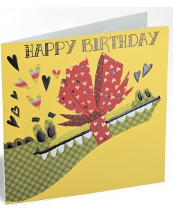 Картичка за рожден ден Busquets - Крокодил, с панделка