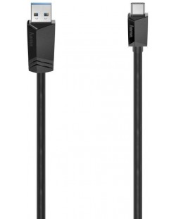 Кабел Hama - USB-C/USB-A, 1m, черен