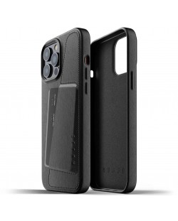 Калъф Mujjo - Full Leather Wallet, iPhone 13 Pro Max, черен