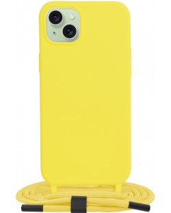 Калъф Techsuit - Crossbody Lanyard, iPhone 15 Plus, жълт