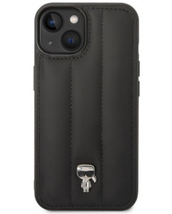 Калъф Karl Lagerfeld - Quilted Puffy Ikonik Logo, iPhone 14/13, черен