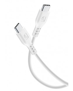 Кабел Cellularline - 3746, USB-С/USB-С, 1.2 m, бял