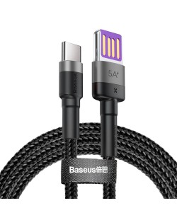 Кабел Baseus - Cafule, USB-А/USB-C, 1 m, черен