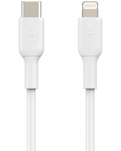 Кабел Belkin - CAA003bt1MWH, Lightning/USB-C, 1 m, бял
