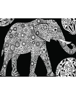 Картина за оцветяване ColorVelvet - Слон, 70 х 50 cm