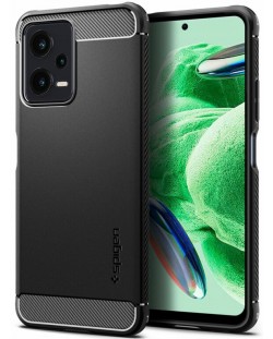 Калъф Spigen - Rugged Armor, Redmi Note 12 5G/Poco X5, черен