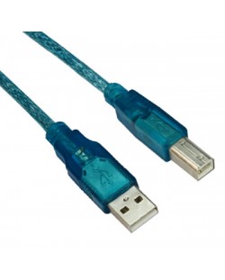Кабел VCom - CU201, USB-A/USB-B, 5 m, син