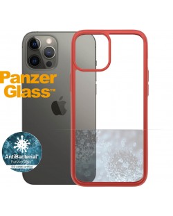 Калъф PanzerGlass - Clear, iPhone 12 Pro Max, прозрачен/червен