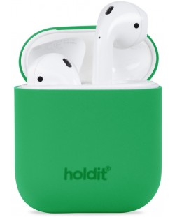 Калъф за слушалки Holdit - Silicone, AirPods 1/2, зелен