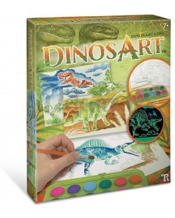 Картини за оцветяване DinosArt  - Динозаври, с акварелни бои