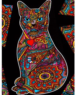Картина за оцветяване ColorVelvet - Котка, 47 х 35 cm
