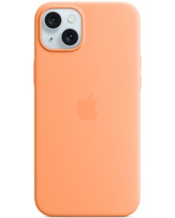 Калъф Apple - Silicone MagSafe, iPhone 15 Plus, Orange Sorbet