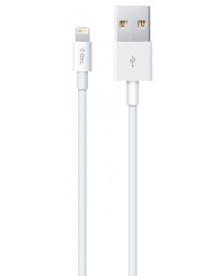 Кабел ttec - Charge/Data, USB-A/Lightning, 1 m, бял