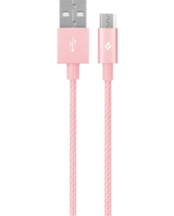 Кабел ttec - AlumiCable, USB-A/Micro USB, 1.2 m, светлорозов