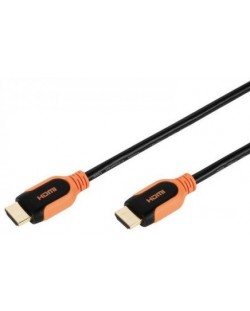 Кабел Vivanco - 42959, HDMI/HDMI с Ethernet, 2m, оранжев/черен