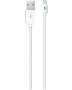 Кабел ttec - MFI AlumiCable, USB-A/Lightning, 1.2 m, бял