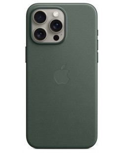 Калъф Apple - FineWoven MagSafe, iPhone 15 Pro, Evergreen