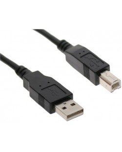 Кабел VCom - CU201-B, USB-A/USB-B, 3 m, черен
