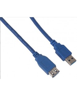 Удължителен кабел VCom - CU302, USB-A/USB-A, 1.8 m, син