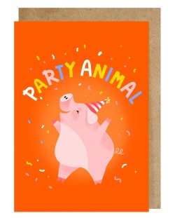 Картичка Party animal - Оранжева