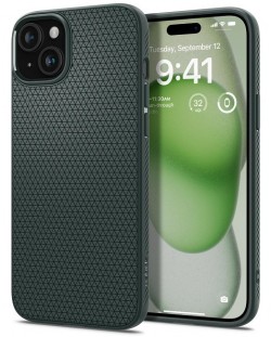 Калъф Spigen - Liquid Air, iPhone 15 Plus, Abyss Green
