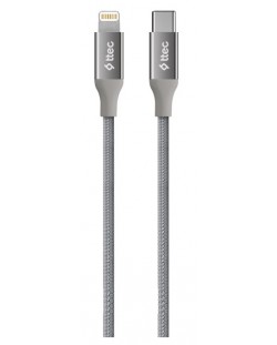 Кабел ttec - AlumiCable, USB-C/Lightning, 1.5 m, Space Grey