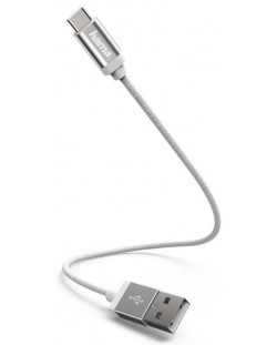 Кабел Hama - 178284, USB-A/USB-C, 0.2 m, бял