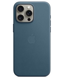 Калъф Apple - FineWoven, iPhone 15 Pro Мах, Pacific Blue