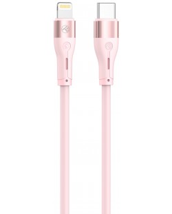 Кабел Tellur - Silicone, USB-C/Lightning, 1 m, розов