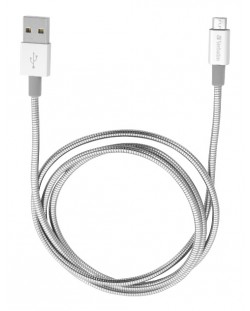 Кабел Verbatim - Sync & Charge, Micro USB/USB-A, 1 m, сребрист