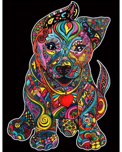 Картина за оцветяване ColorVelvet - Куче, 29.7 х 21 cm