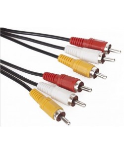 Кабел VCom - CV033, RCA 3xM/RCA 3xM, 1.8 m, черен