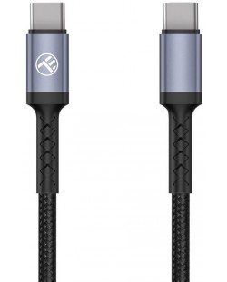 Кабел Tellur - TLL155374, USB-C/USB-C, 1 m, черен