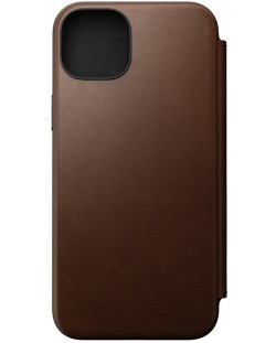 Калъф Nomad - Modern Leather Folio, iPhone 15 Plus, кафяв