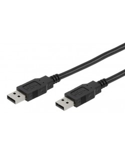 Кабел Vivanco - 45296, USB-A/USB-A, 1.8 m, черен