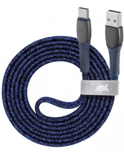 Кабел Rivacase - PS6102BL12, USB-C/USB-А, 1.2 m, син