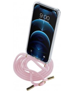 Калъф Cellularline - Neck Strap, iPhone 12/12 Pro, розов