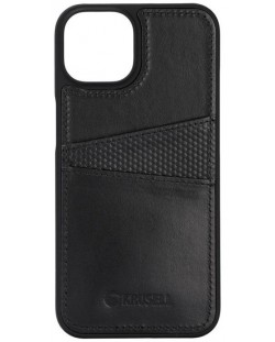 Калъф Krusell - Leather Card, iPhone 14 Plus, черен