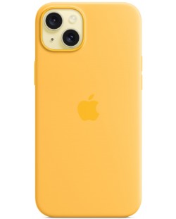 Калъф Apple - Silicone MagSafe, iPhone 15 Plus, Sunshine