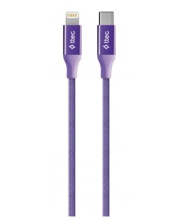 Кабел ttec - AlumiCable, USB-C/Lightning, 1.5 m, лилав