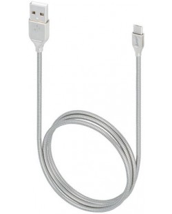 Кабел Forever - Beeyo Zinc, USB/USB-C, 1 m, сив