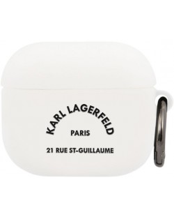 Калъф за слушалки Karl Lagerfeld - Rue St Guillaume, AirPods 3, бял