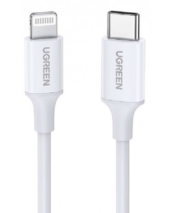 Кабел Ugreen - US171, USB-C/Lightning, 1 m, бял