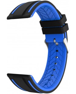 Каишка за часовник Trender - Gamer, универсална 22mm, черна/синя