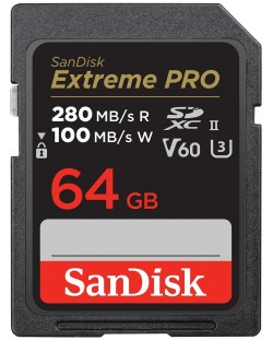 Карта памет SanDisk - Extreme PRO, 64GB, SDXC, V60 UHS-II 