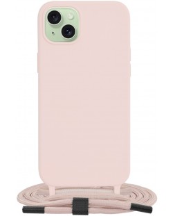 Калъф Techsuit - Crossbody Lanyard, iPhone 15 Plus, розов