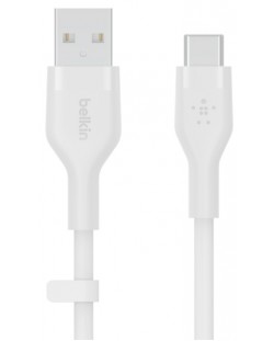 Кабел Belkin - Boost Charge, USB-A/USB-C, 1 m, бял