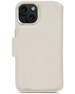 Калъф Decoded - Leather Detachable Wallet MagSafe, iPhone 15 Plus, бежов